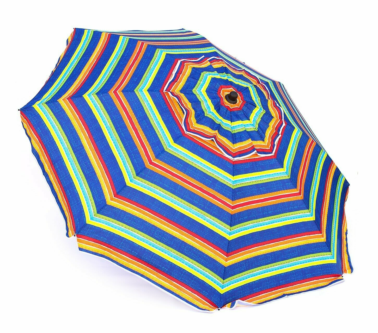 Зонт пляжный круглый складной с металлической ручкой, с наклоном и клапаном, 200 см, Джинс - фотография № 1