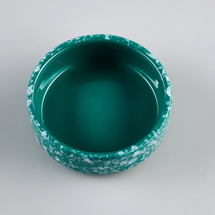 Миска керамическая для грызунов "Брызги", 8,5 х 3 см, 100 мл, зелёная - фотография № 4