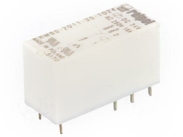 Реле RELPOL RM85-2011-35-1024 Реле электромагнитное SPDT Uобмотки 24ВDC 16A/250ВAC 16A/24ВDC монтаж PCB 1шт