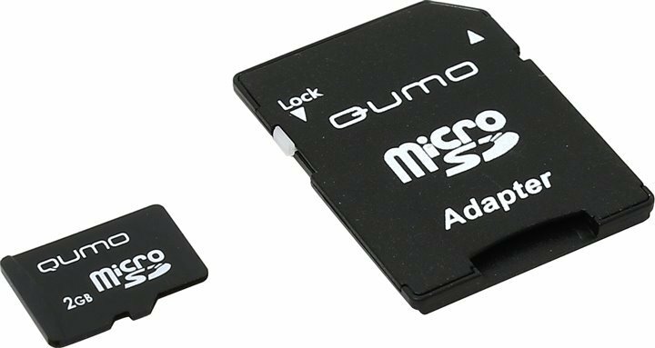Карта памяти 2Gb MicroSD QUMO + Adapter (QM2GMICSD)