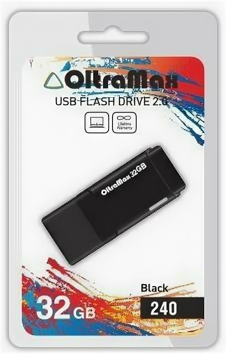 USB flash накопитель OltraMax 240 32GB черный (OM-32GB-240)