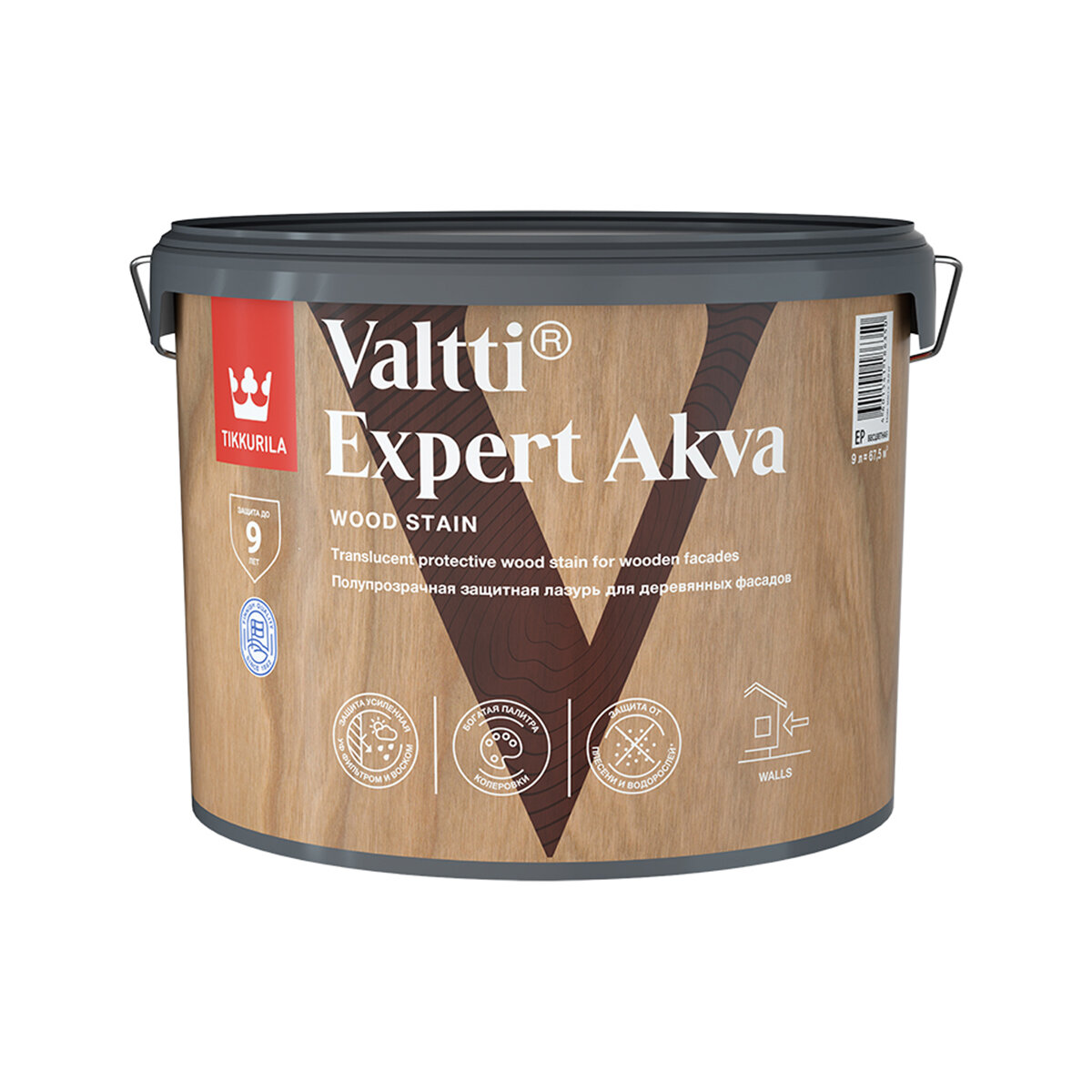 Декоративный антисептик Valtti Expert Akva (Валтти Эксперт Аква) TIKKURILA 9л орегон