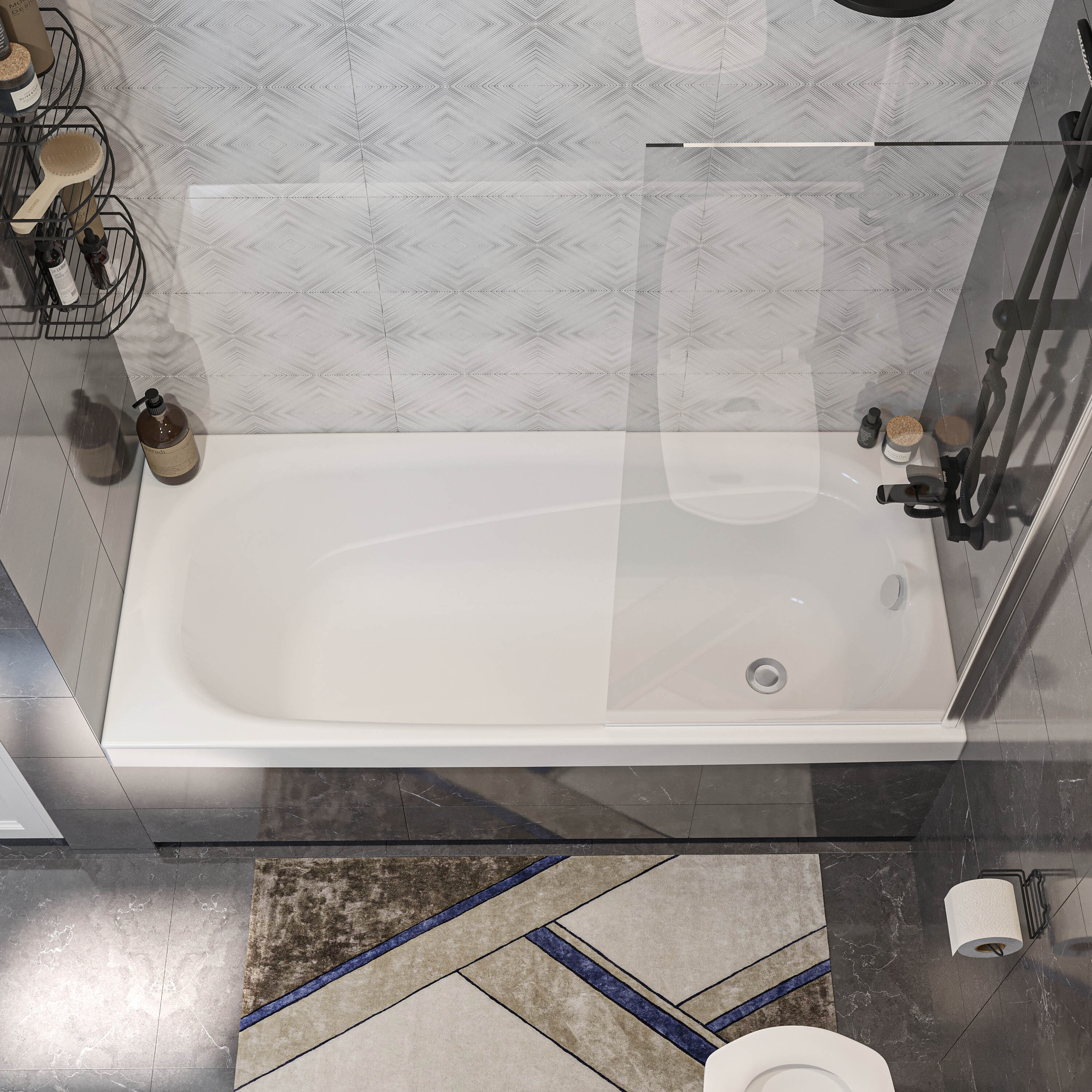 Акриловая ванна DIWO Кострома 150x70 прямоугольная, пристенная, без гидромассажа, с ножками - фотография № 2