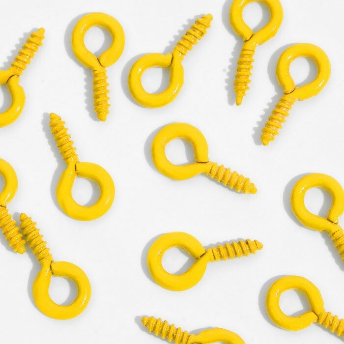 фото Держатель для кулона винтовой, (набор 50 шт.) 0,8×0,3×0,1 см, цвет жёлтый