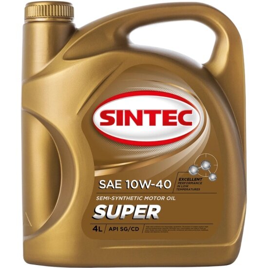 Моторное масло SINTEC SUPER 10W-40 полусинтетическое 4 л