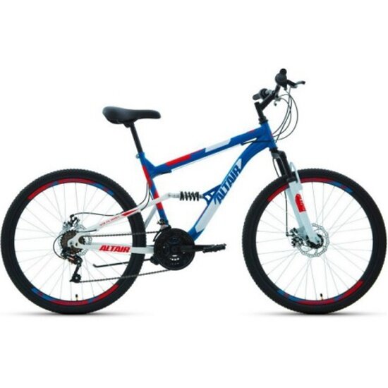 Горный велосипед Altair MTB FS 26 2.0 disc 2020-2021, синий/красный