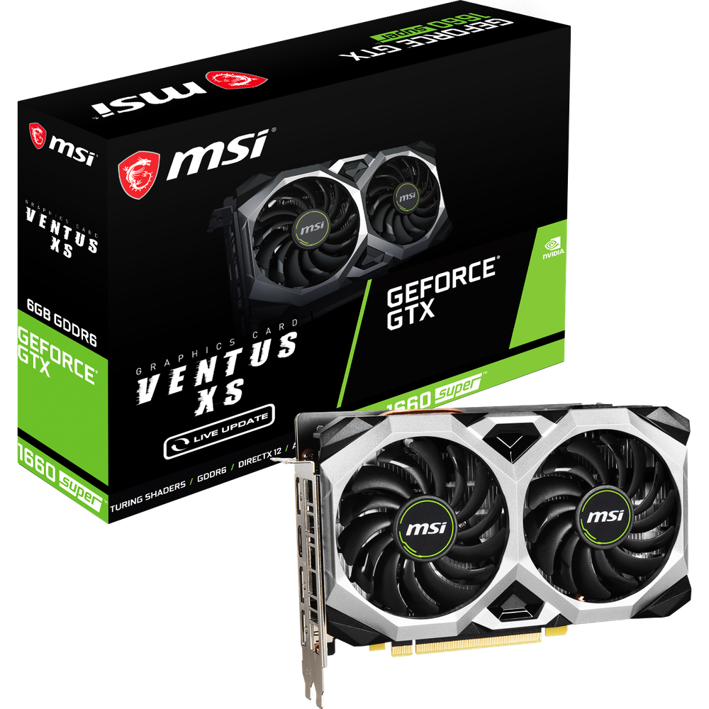 Видеокарта PCI-E MSI GeForce GTX 1660 Super 6144Mb, GTX 1660 Super Ventus XS OC GDDR6 Ret