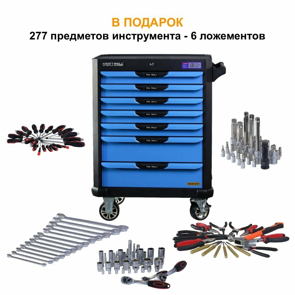 Тележка инструментальная с инструментом KRW-TTB+SET277