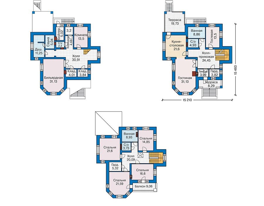 Проект дома Plans-42-83 (340 кв.м, поризованный камень) - фотография № 2