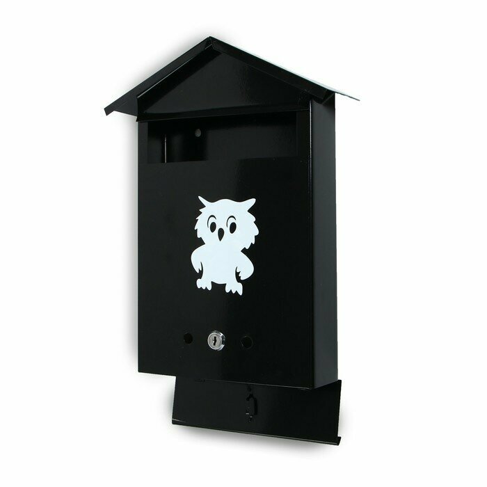 Ящик почтовый с замком, вертикальный, "Домик", черный - фотография № 4