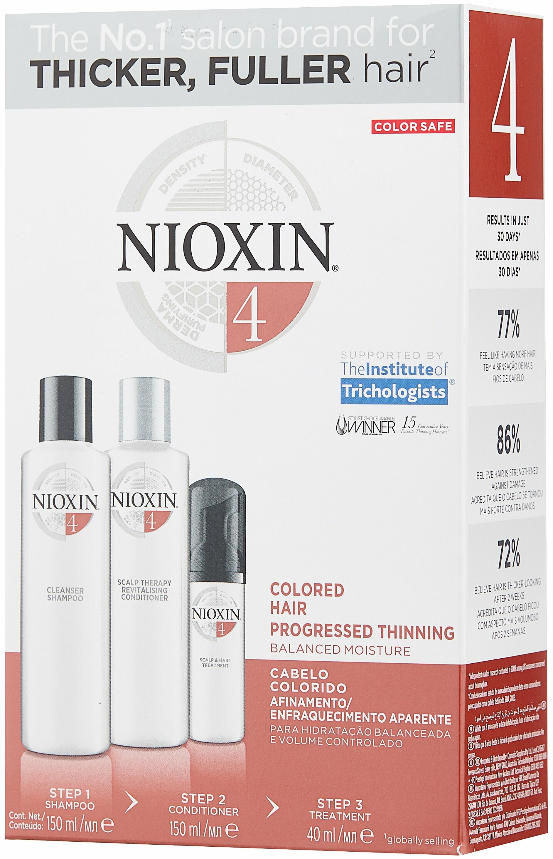 Набор для волос Nioxin Hair System Kit 04 (шампунь 150 мл, кондиционер 150 мл, маска 40 мл) 3 шт