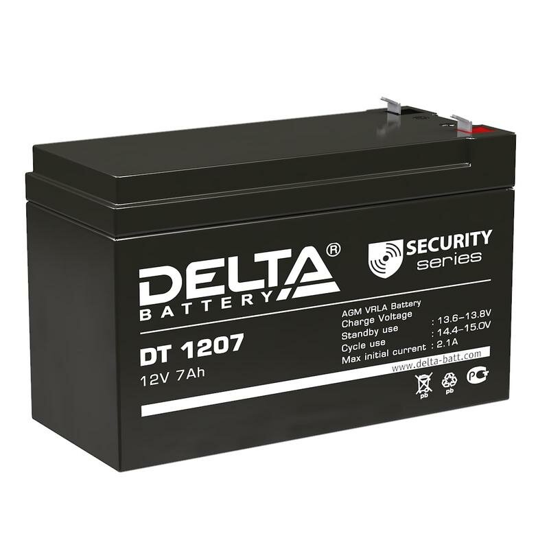 Аккумулятор 12В 7А. ч Delta DT 1207 (9шт. в упак.)