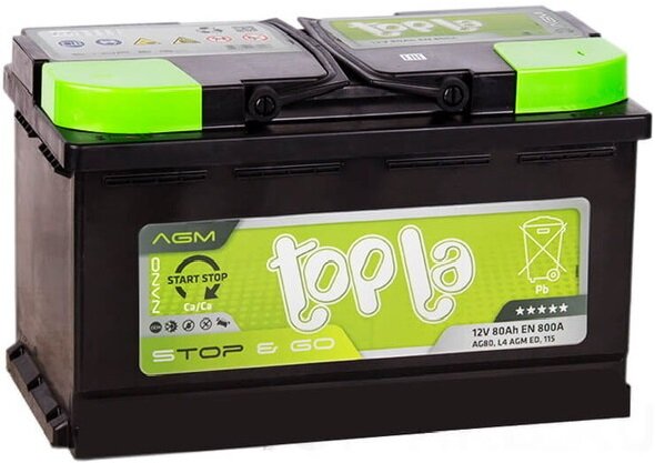 Аккумулятор TOPLA AGM STOP&GO 80 Ач обратная полярность