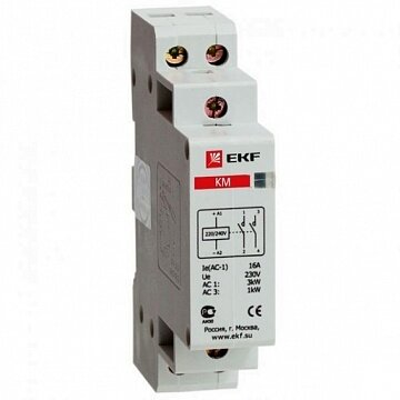 Модульный контактор КМ 1P 16А 230 AC | код. km-1-16-20 | EKF ( 1шт. )