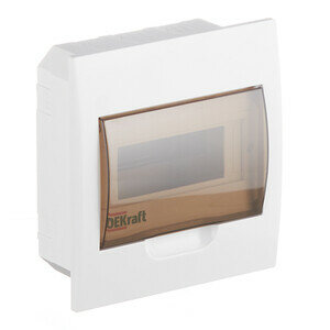 фото Щит распределительный встраиваемый Dekraft ЩРВ-П-8 пластиковый IP41 220х200х90 мм 8 модулей