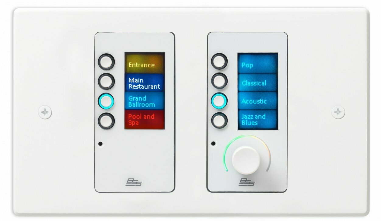 BSS EC-8BV-WHT Ethernet Controller with 8 Buttons and Volume (White EU)