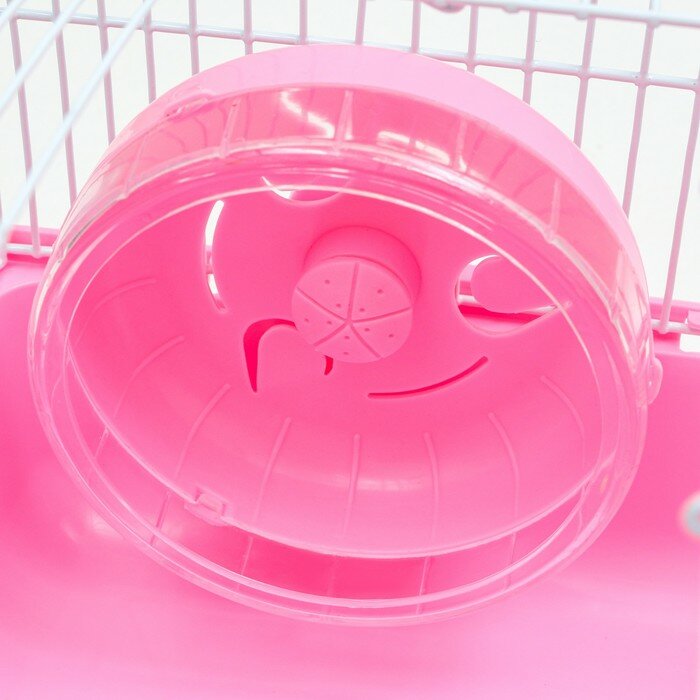 Пижон Клетка для грызунов "Пижон", 27 х 21 х 17 см, розовая - фотография № 5