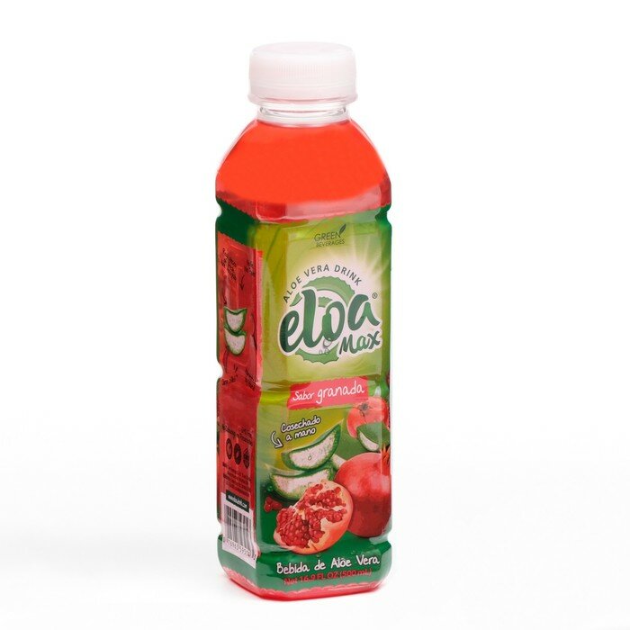 Напиток "ELOA MAX" на основе алоэ вера со вкусом граната с кусочками алоэ, 0.5 л - фотография № 1