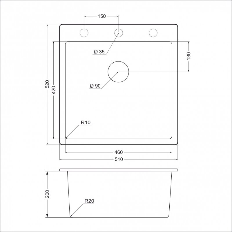 Мойка EMAR EMQ-1510.Q EMQ-1510.Q Оникс - фотография № 2