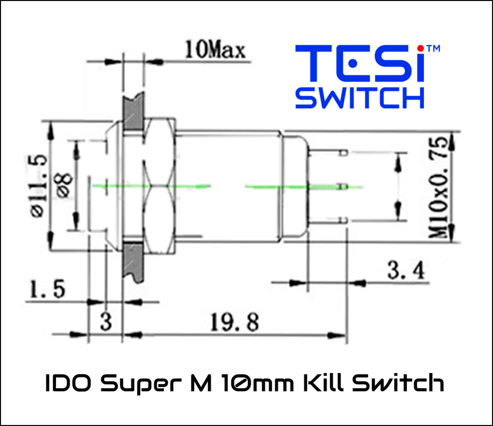 Kill Switch для электрогитары Tesi IDO M Momentary хром 10