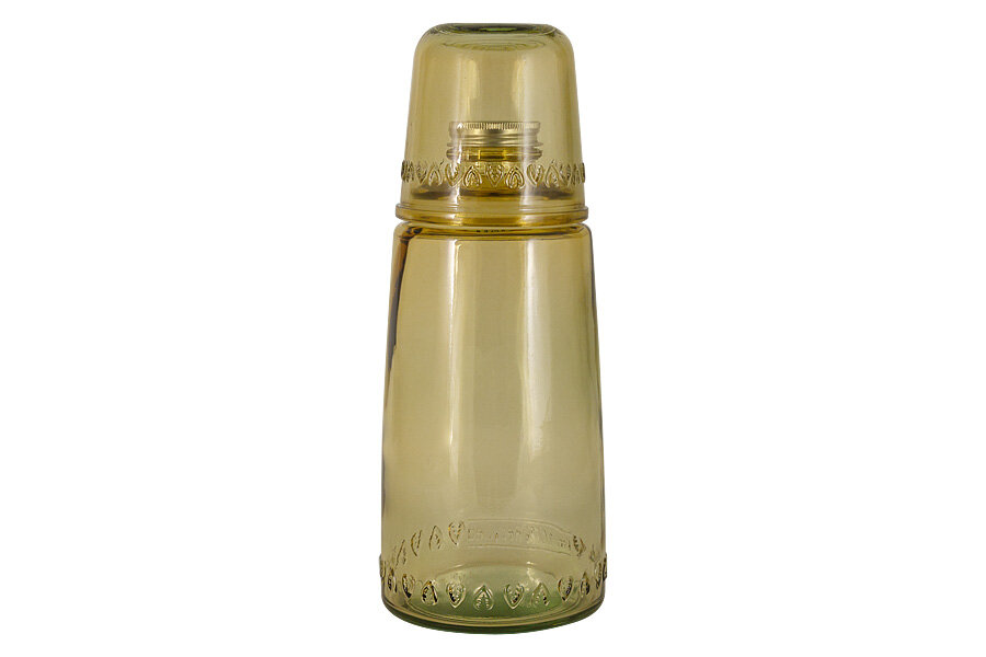Бутылка для воды San Miguel Natural Water 1 л со стаканом 022 л коричневые (VSM-XRD8379-DB411)