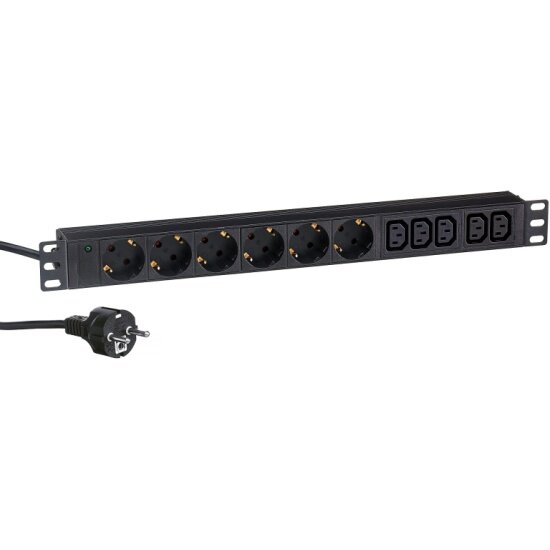 Блок розеток Exegate ServerPro PDU-19H011 11шт, 1U, 19", 2.5 м