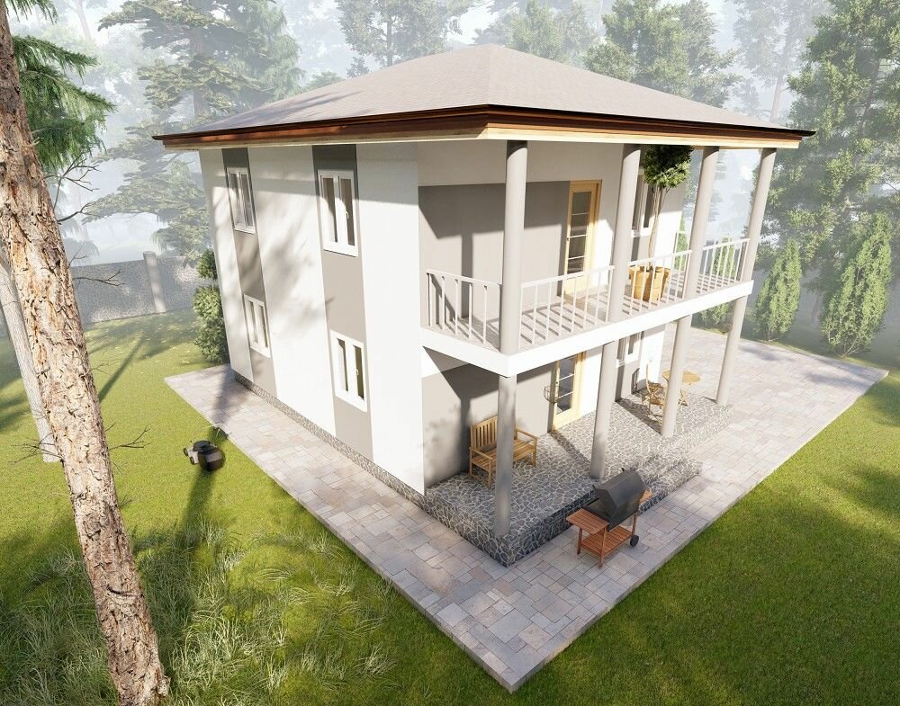 (114м2, 9х7м) Готовый проект двухэтажного дома из газобетона с чердаком и террасой - AS-2490 - фотография № 5