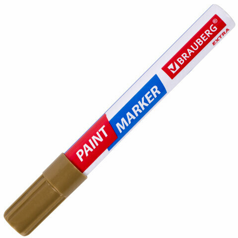 Маркер-краска лаковый EXTRA (paint marker) 4 мм, комплект 5 шт., золотой, улучшенная нитро-основа, BRAUBERG, 151981 - фотография № 10