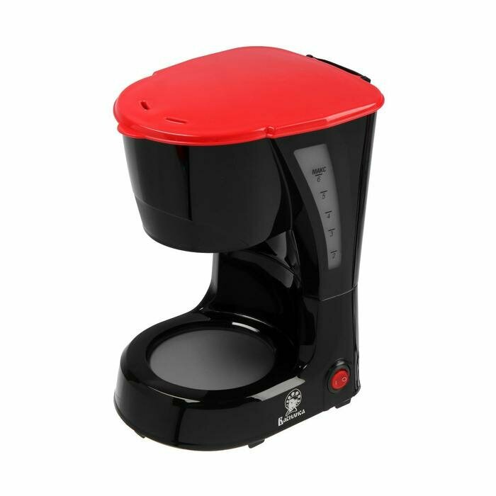 Кофеварка "василиса" КВ1-600, капельная, 600 Вт, 0.6 л, чёрно-красная - фотография № 2