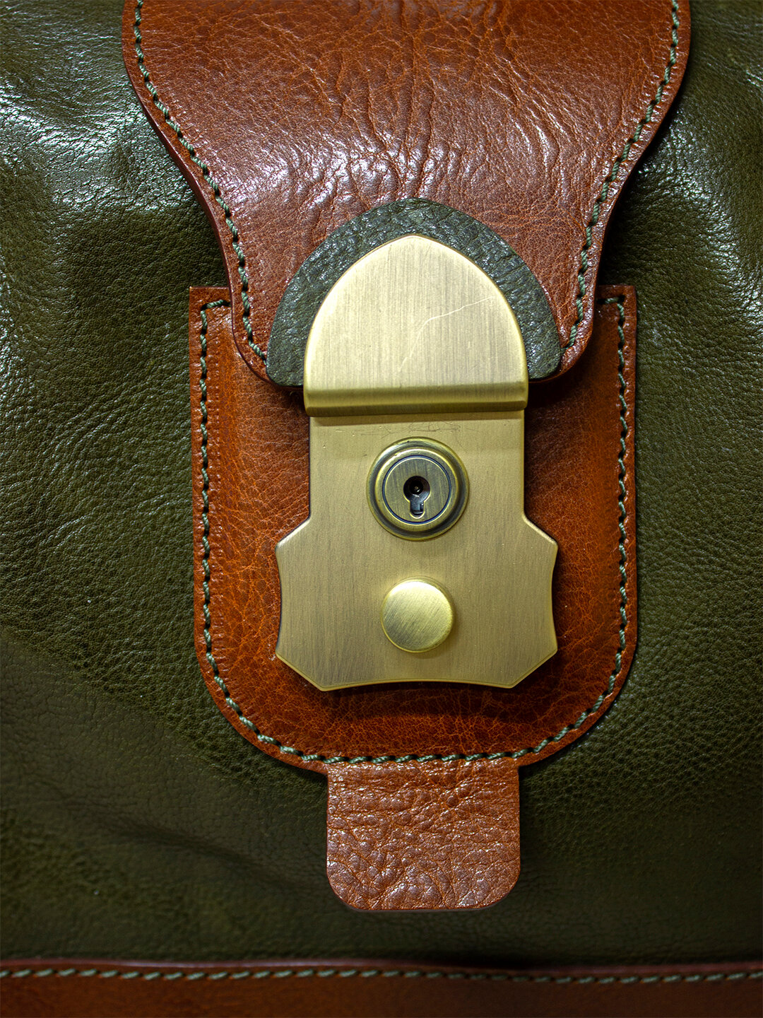 Дорожная сумка кожаная D-0014 Bruno Bartello, зеленый - фотография № 7