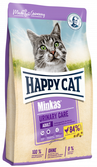 Happy Cat Minkas Urinary сухой корм для взрослых кошек для профилактики заболеваний мочеполовой системы Птица