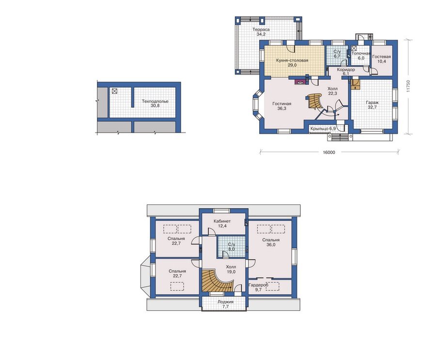 Проект дома Plans-80-07 (337 кв.м, кирпич, мансарда - газобетон) - фотография № 2