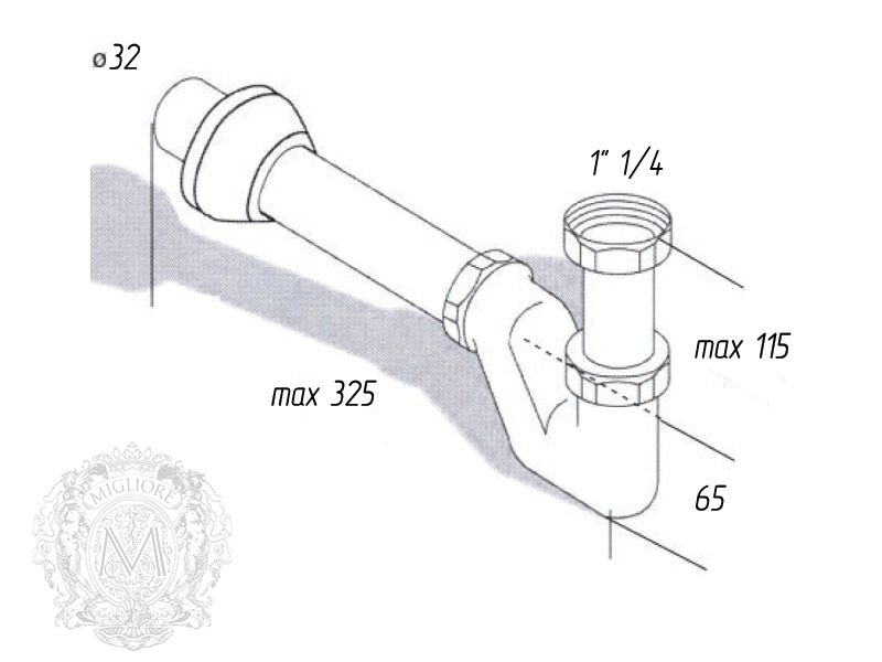 Сифон для раковины и биде Migliore Ricambi ML.RIC-10.100.CR - фотография № 2