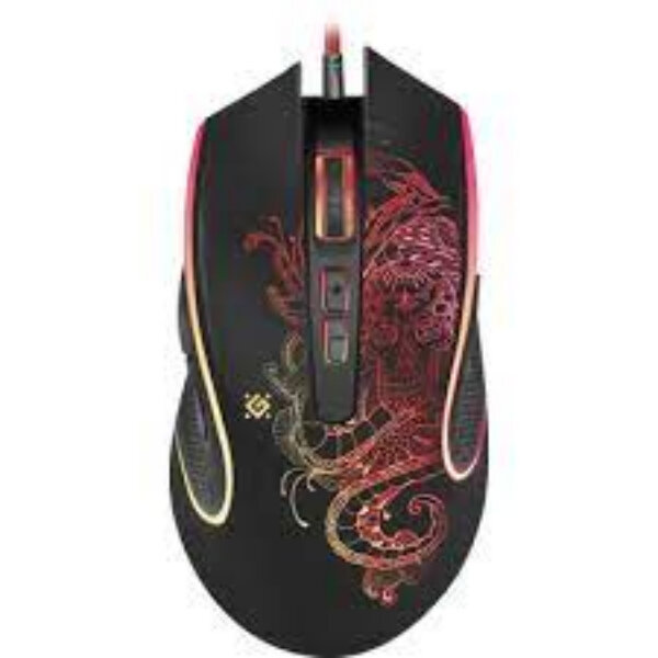 Мышь проводная чёрная Defender Venom (8 кнопок, 3200 dpi, RGB подсветка, USB, коврик, GM-640L)