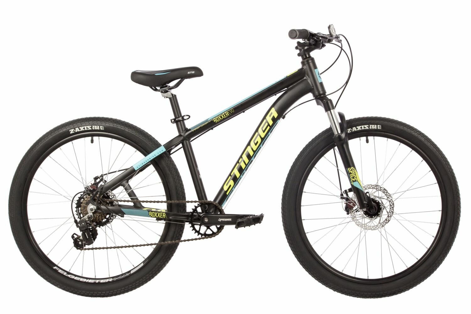 Велосипед STINGER BOXXER EVO 24" (2021) (Велосипед STINGER 24" BOXXER EVO черный, алюминий, размер 14")