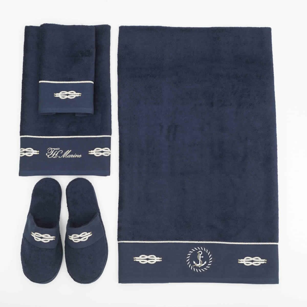 Полотенце Marine towel цвет: темно-синий (30х50 см,50х100 см,85х150 см) Tivolyo home - фото №2