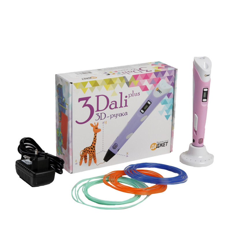 3D-ручка 3Dali Plus KIT FB0021Pk розовая, трафарет и пластик в наб. 2870495