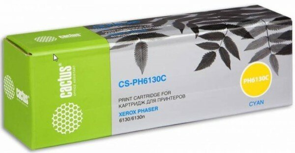 Тонер Картридж Cactus CS-PH6130C 106R01282 голубой для Xerox Phaser 6130/6130n (1900стр.) CS-PH6130C