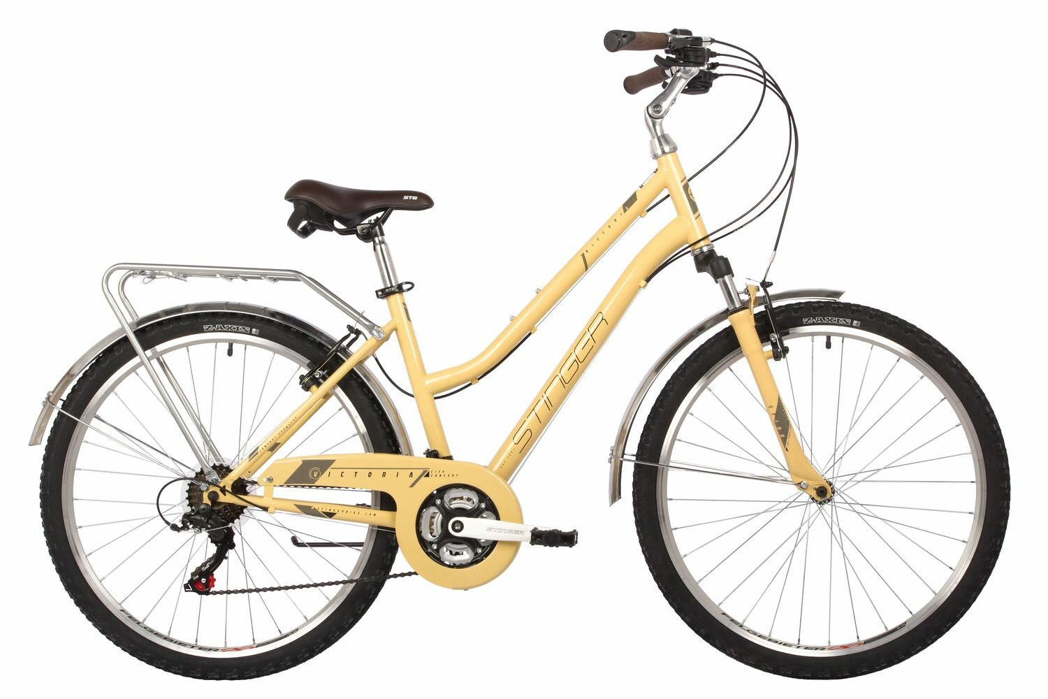 Женский велосипед Stinger Victoria 26 год 2022 ростовка 15 цвет Желтый