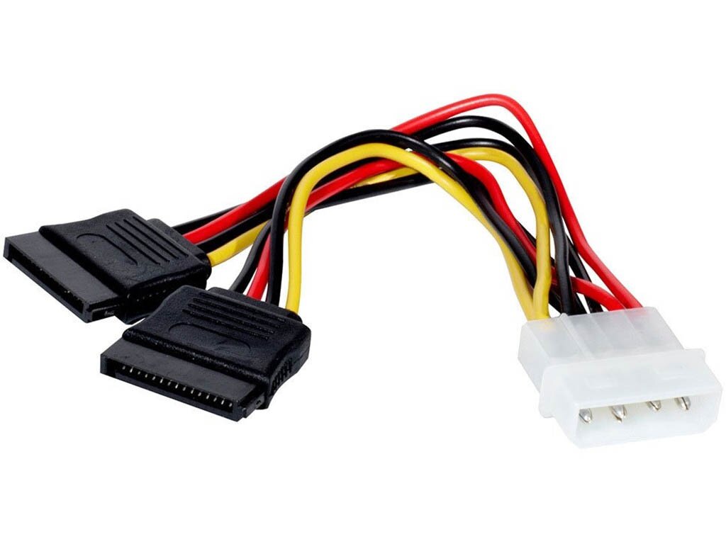 Кабель Atcom Molex 4pin - 2xSATA 15 pin (AT8605)