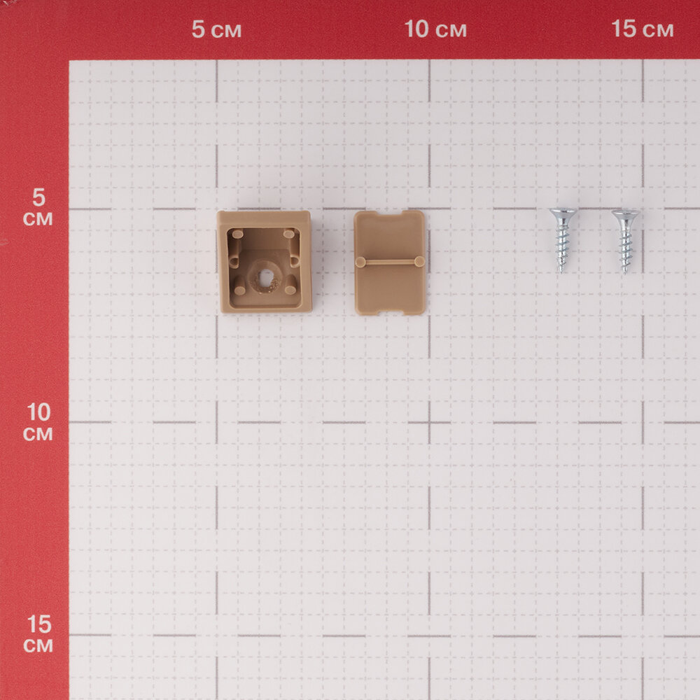 Уголок мебельный пластиковый 21х21х21 мм орех с шурупом (6 шт.) - фотография № 3
