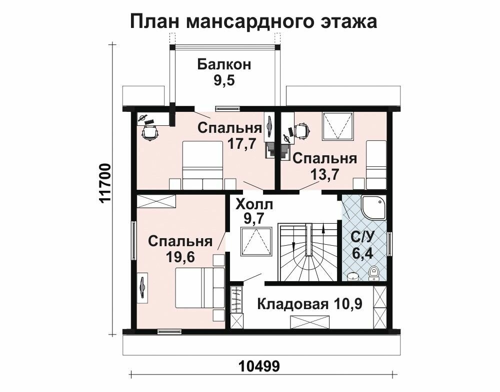 (163м2, 13х11м) Готовый проект двухэтажного дома с балконом и крыльцом - AS-1316 - фотография № 4