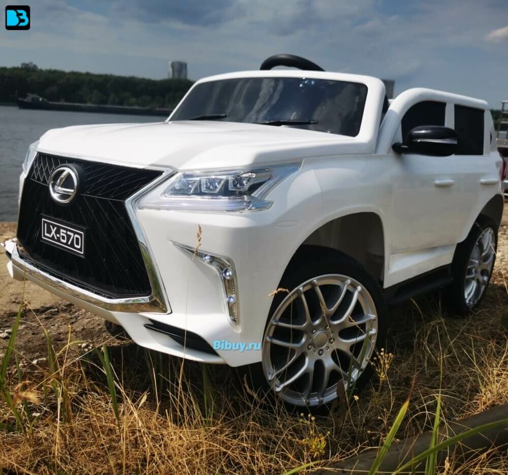 Детский электромобиль Lexus LX 570 YHO 9171 Белый, полноприводный, с пультом