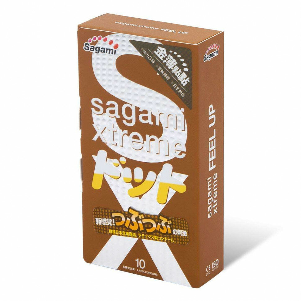 Презервативы Sagami Xtreme Feel Up с точечной текстурой и линиями прилегания - 10 шт. 18573 прозрачный Sagami
