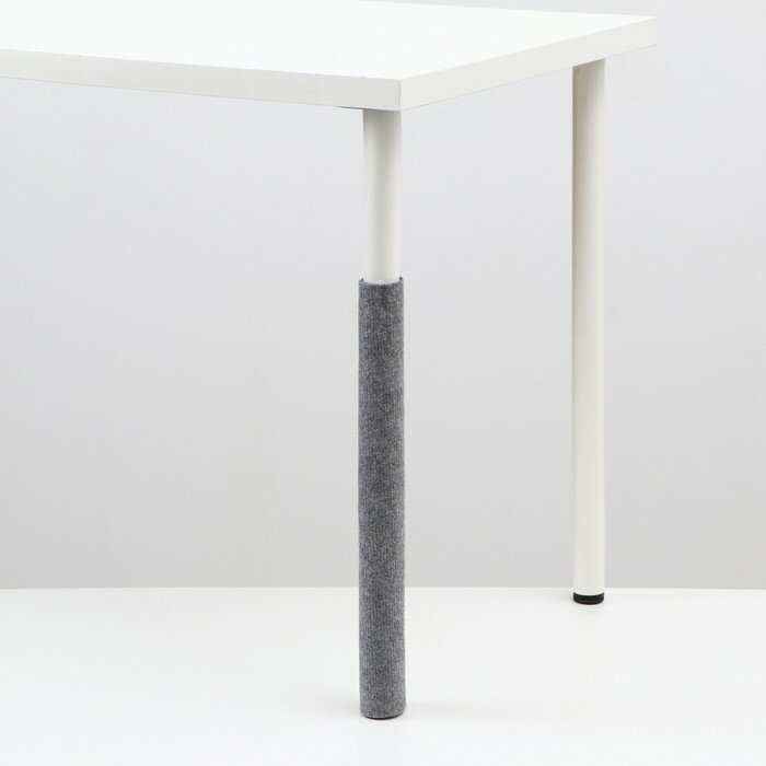 Когтеточка столбик на ножку стола, ковролин, 50 х 30 см, серая - фотография № 1