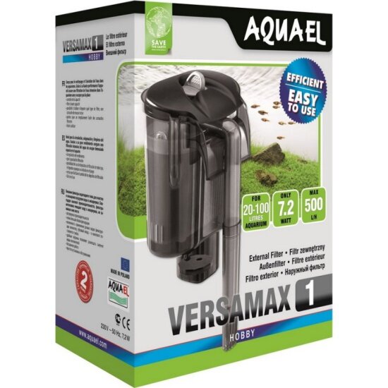 Внешний навесной фильтр AQUAEL VERSAMAX 1 для аквариума 20 - 100 л (500 л/ч, 7.2 Вт)