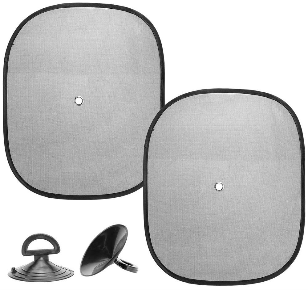 фото Шторки солнцезащитные NOVA BRIGHT на присосках, для боковых стекол, черная, 44х36см (2шт) 05268 2 шт