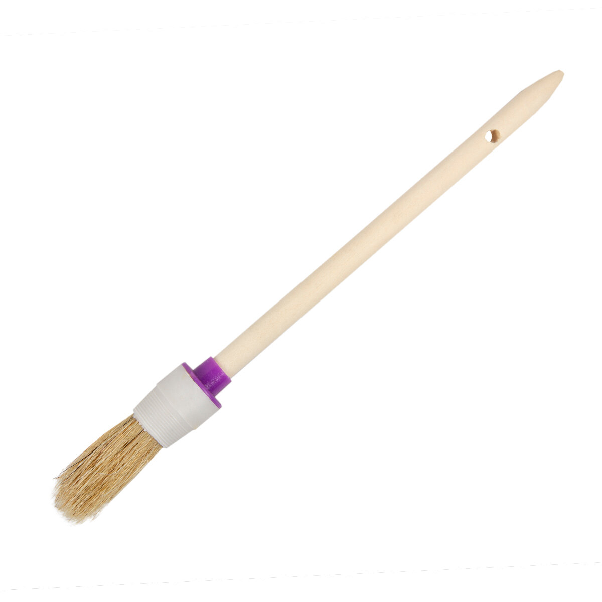Кисть круглая Krafor №2 натуральная щетина деревянная ручка 20 мм