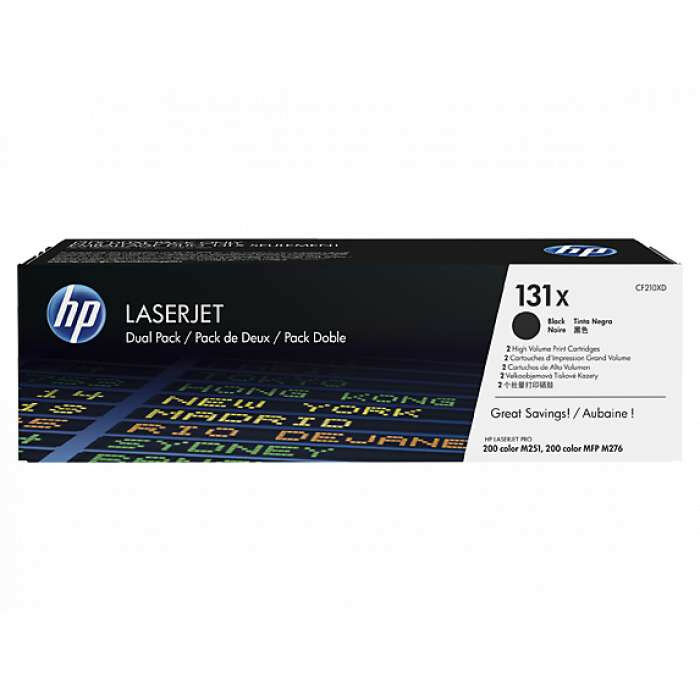 Картридж Cartridge HP 131X для LJ Pro M251/MFP M276, двойная упаковка, черный (2*2 400 стр.)
