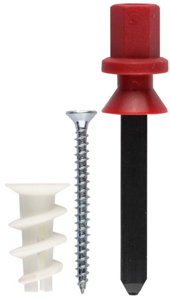 фото ЗУБР Дюбель нейлоновый, тип "Дрива", для гипсокартона в комплекте с установочной насадкой для дрели, с оцинкованным саморезом, 23 мм, 8 шт, ЗУБР, ( 4-301256 )